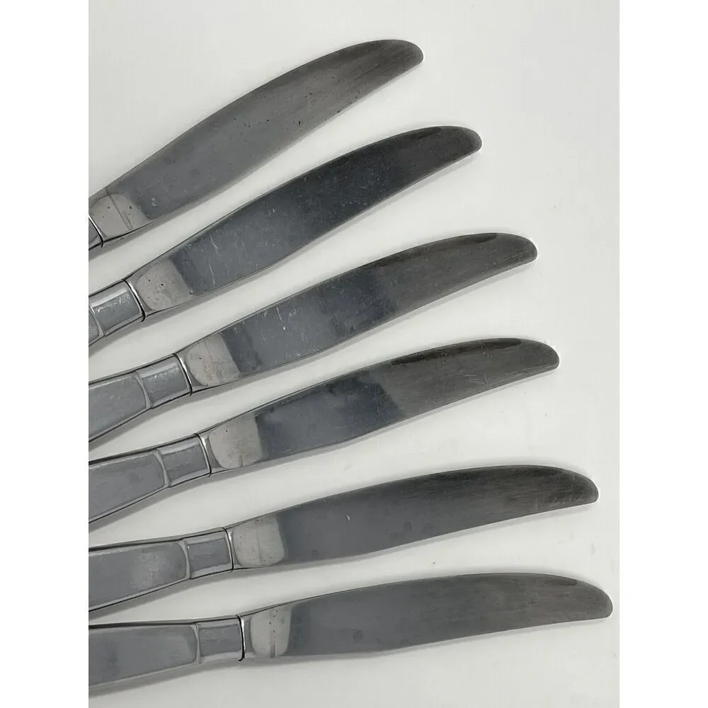 Oneida Community Stainless Frostfire Table Dinner Hollow Knives 8 3/4” Set Of 6